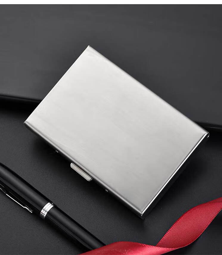 佐罗骑士高端品牌金属不锈钢风琴卡包男抖音简约收纳盒女小巧卡夹商务