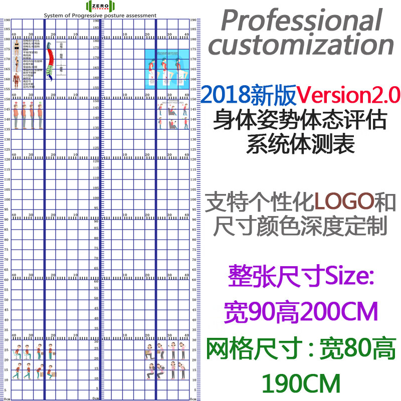 體態評估表掛式瑜伽健身私教體位姿勢體測表身體評估背景牆貼圖 black