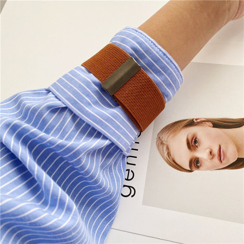 袖箍复古女可调节袖口子固定衬衫外套防滑弹力松紧袖环扣环臂带潮黑色