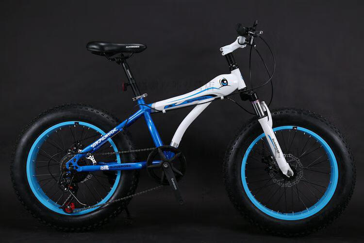 雪地车20寸山地车40加宽大轮胎胖胎车减震变速单车小学生定制白蓝20寸