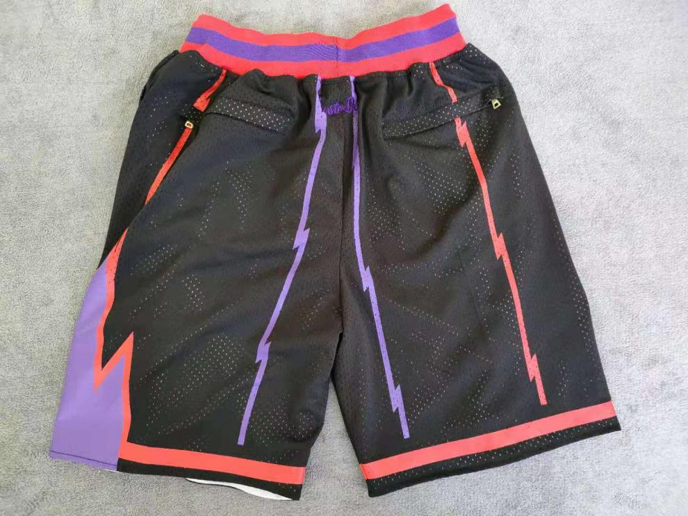 滕讯体育nba多伦多猛龙队球裤复古刺绣口袋版球裤美式高街宽松大码速