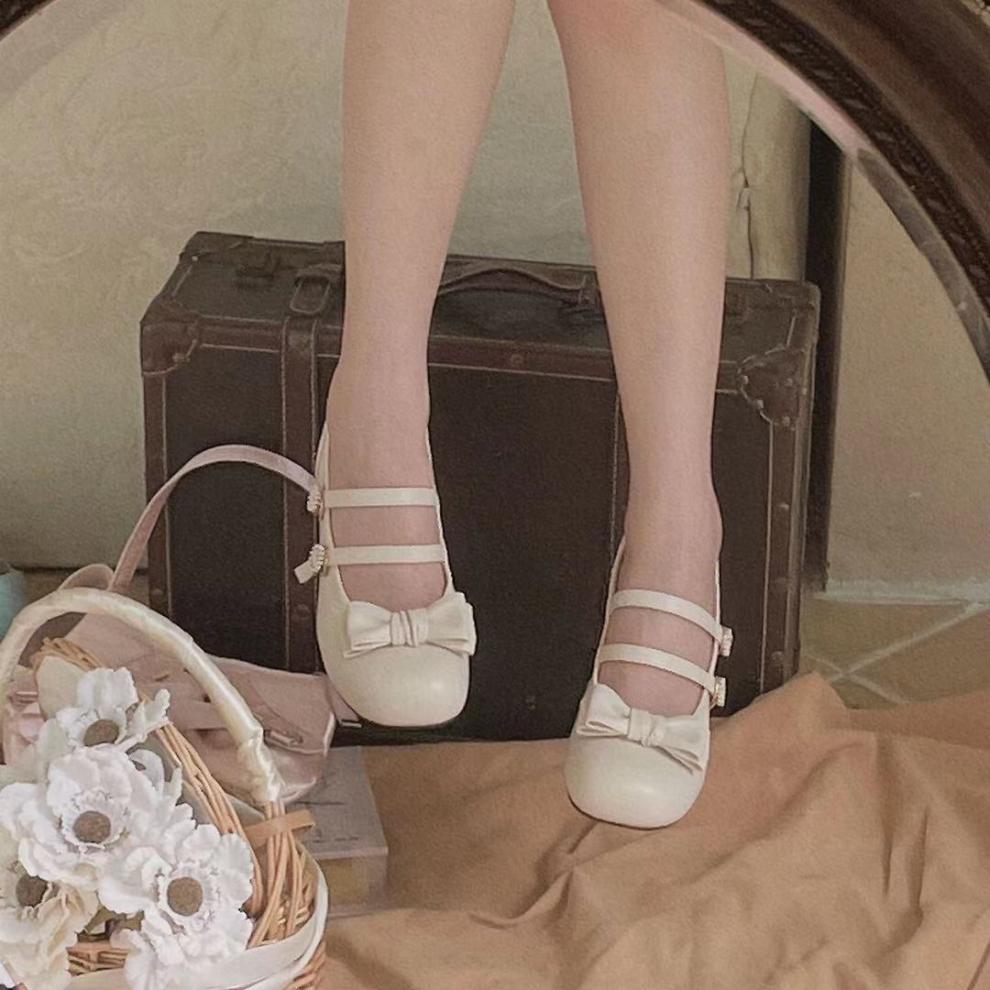 核适圆头可爱粗跟单鞋女学生日系lolita鞋子配裙子甜美