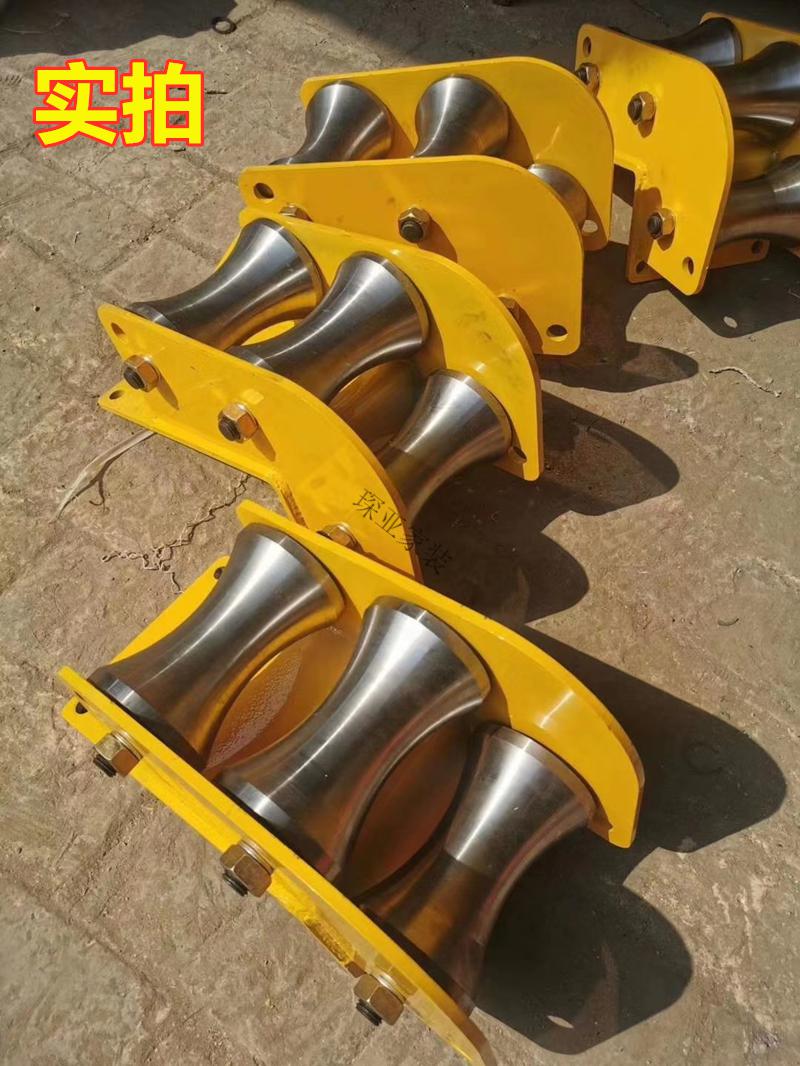 定制新型放线滑轮钢轮重型加厚井口转角管口直跑吊轮电力电缆拉线滑车