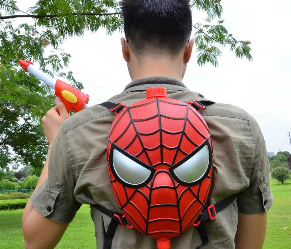 美国队长盾牌水枪 赠护目镜儿童背包水枪戏水玩具大号抽拉高压水枪