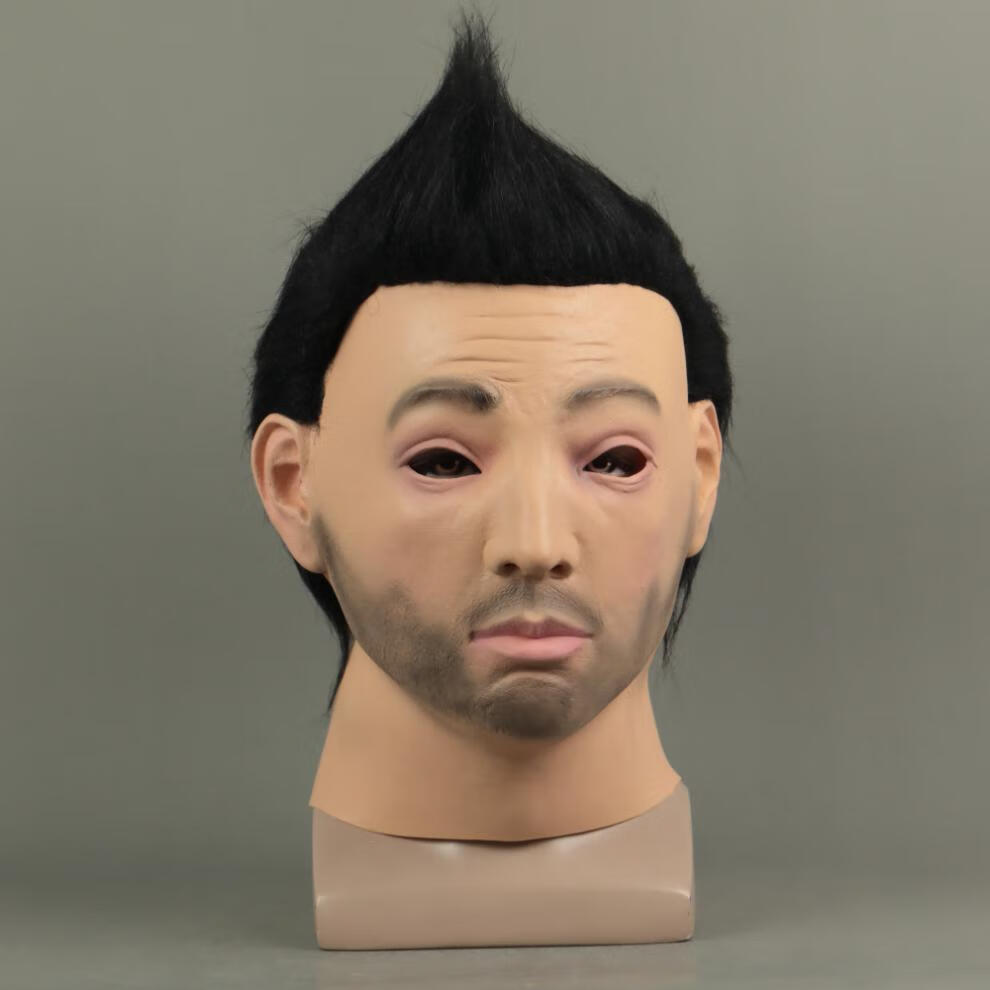 仿真头套面具人皮面皮仿真易容脸皮面具假脸光头头套全脸万圣节装扮