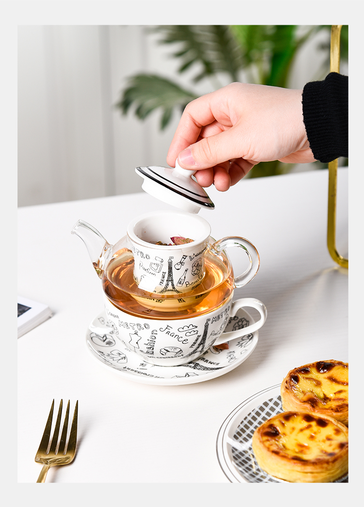 英式子母茶壶 花茶壶 陶瓷英式子母壶套装下午茶茶壶 单人办公室泡茶