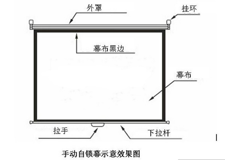 opd奥普达高清投影幕布投影仪自锁幕投影机手动屏幕白塑72英寸169自锁
