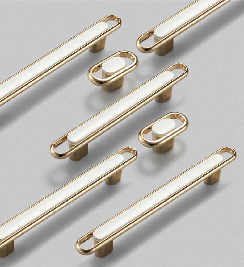 柜门拉手现代简约轻奢金色衣柜门把手橱柜抽屉柜子五金北欧式单孔128