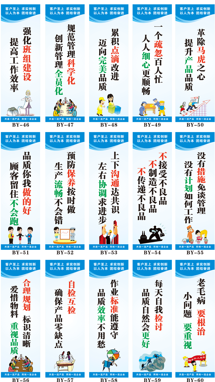 君吻七宝阁工厂车间励志质量品质标语标识警示标志牌消防安全生产墙