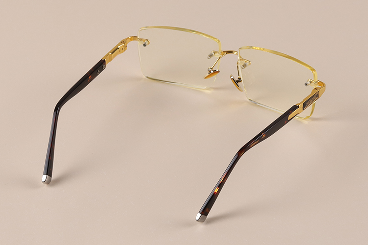 竹叶青石头眼镜男女黄水晶东海原石老料养眼中老年人 灰色镜架 镜片