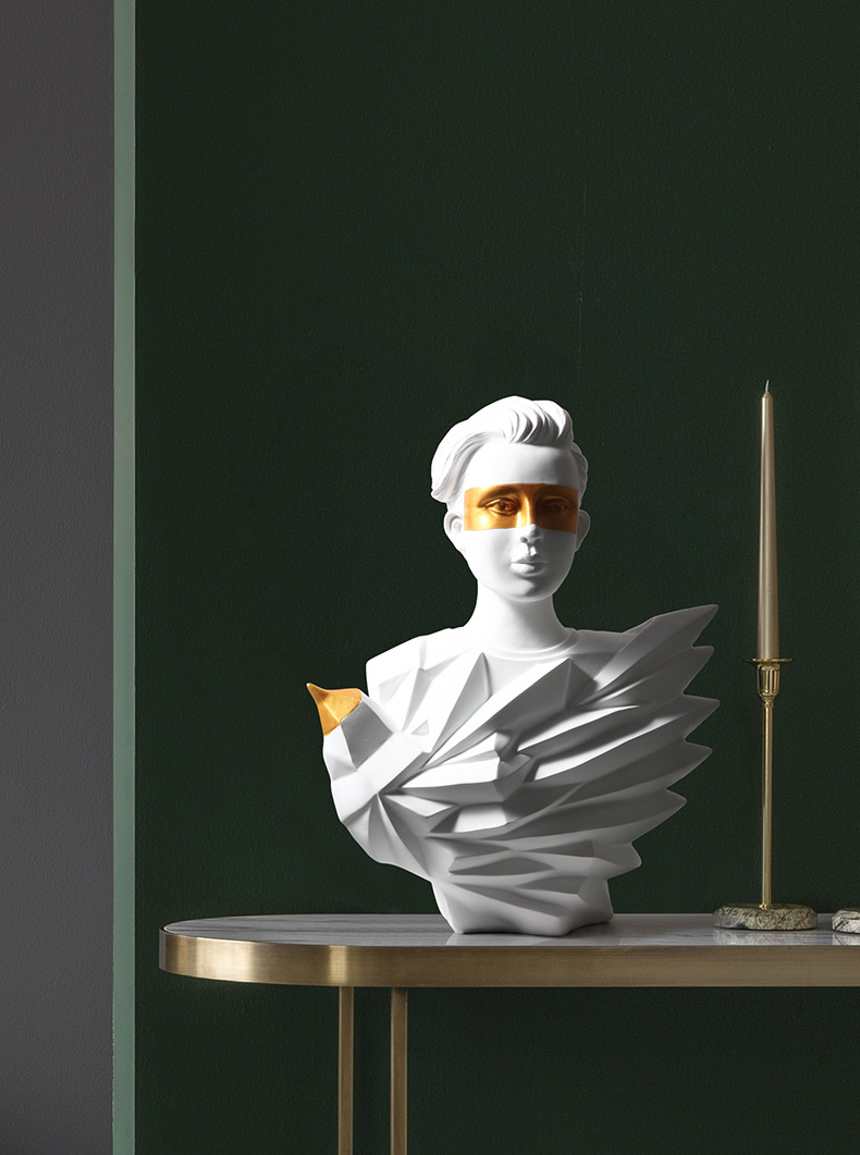 北欧抽象艺术人物大卫雕像家居样板房酒店软装工艺品雕塑摆件 飞鸟