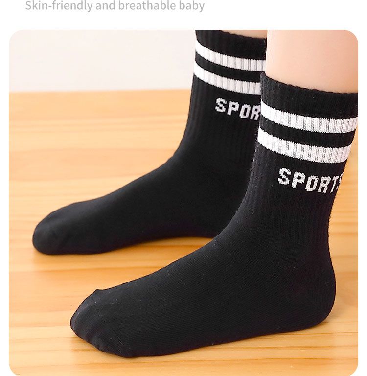 学生白袜初中生袜子薄棉袜秋冬季运动袜男大童中筒袜中大童学生袜春秋