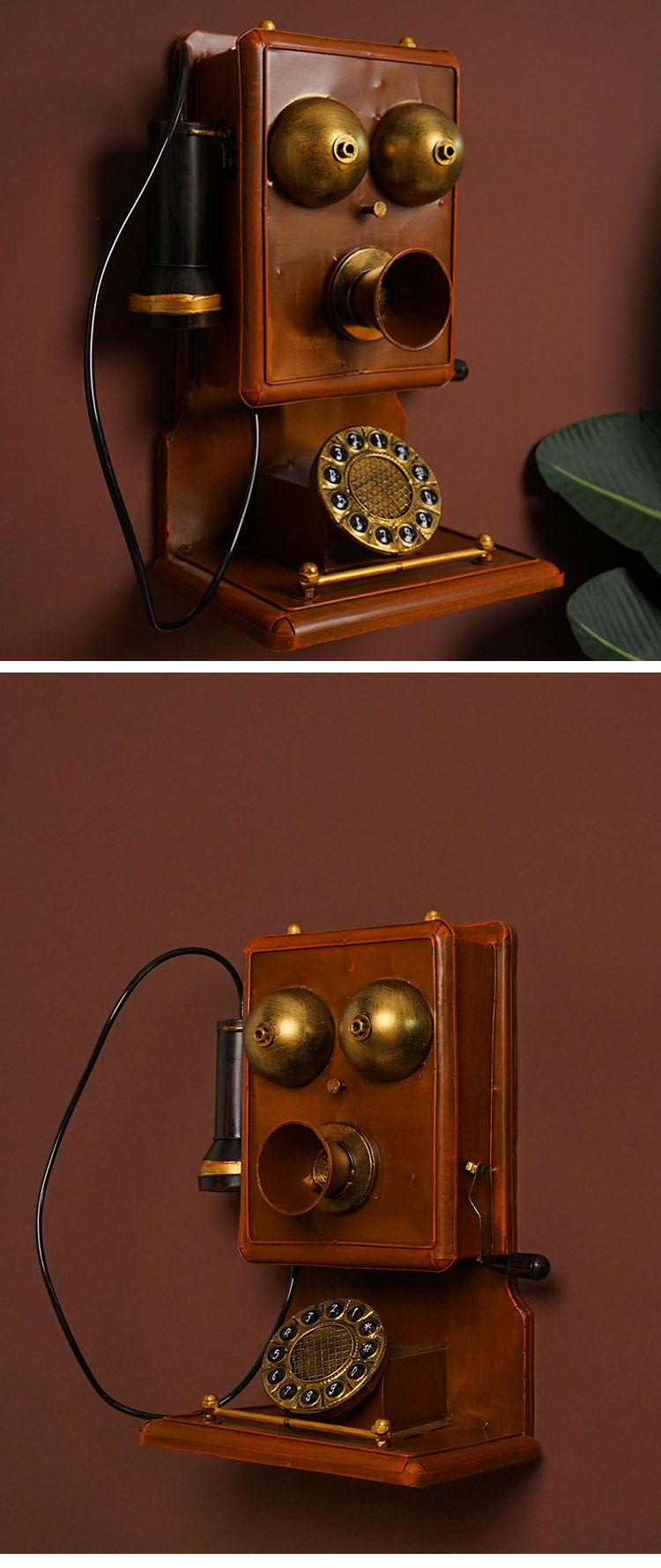 2022新款仿古民国墙面静吧墙壁挂饰电话机复古老上海挂墙上装饰挂件物