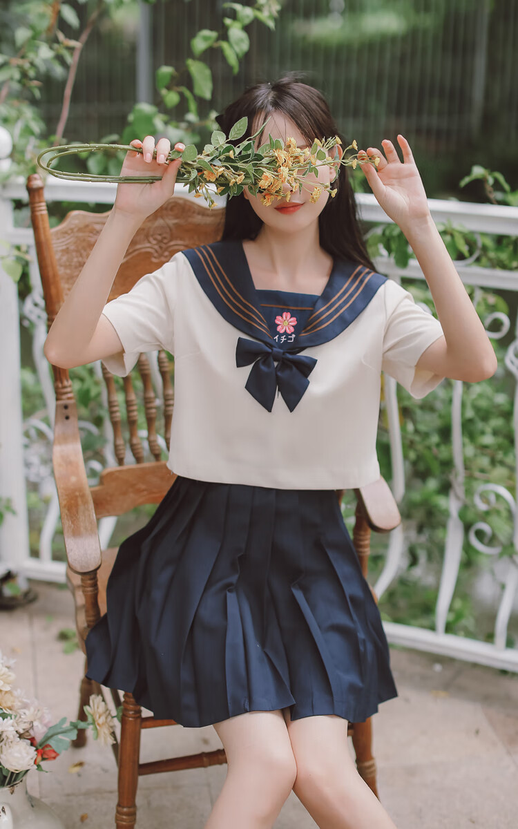 bianyemujk制服套装裙海军领学院风套装夏季少女水手服甜美百褶裙子