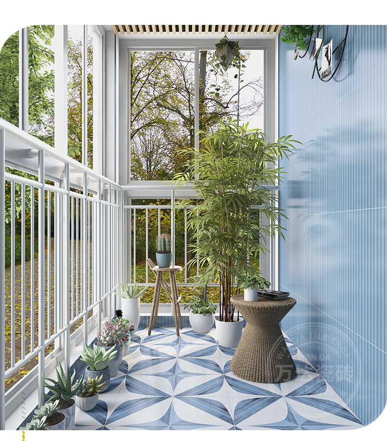 小清新绿色花砖庭院阳台滑地砖300x300厨房卫生间墙砖 绿色200*200