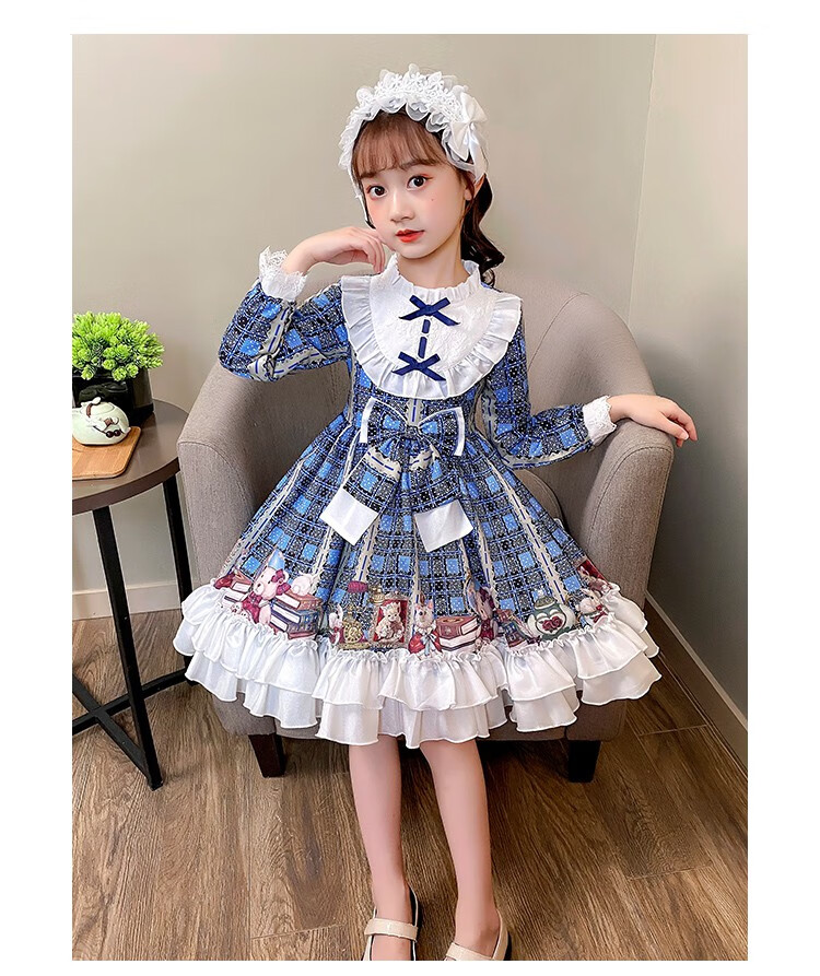 洛丽塔儿童洛丽塔公主裙秋款连衣裙小学生洋装裙子春秋冬女孩韩版秋装