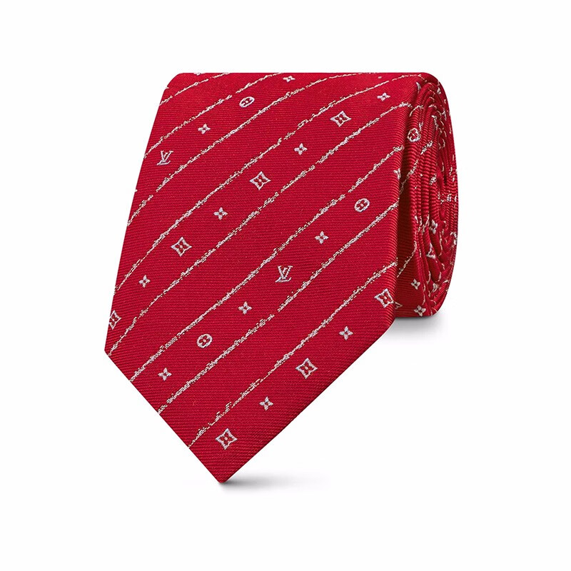 路易威登lv领带老花条纹真丝领带 m75952红色代购