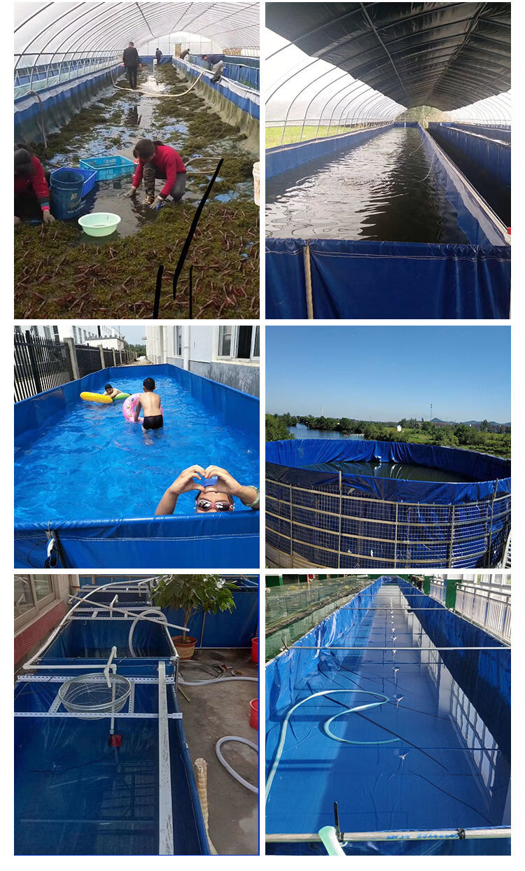 帆布鱼池加厚刀刮布养殖锦鲤水池防水折叠大型水产养殖池篷布油布囧仙