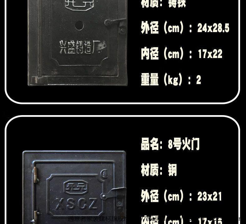 分割土灶台火门柴火灶灶门炉门铸铁锅炉厨房农村灶门炉门盖配件3号