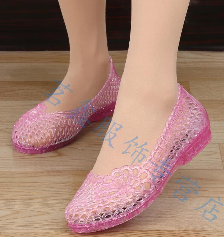 新款夏天穿的塑料凉鞋 女式夏季朔料谅鞋女士所料鞋洞洞鞋女沙滩鞋鞋