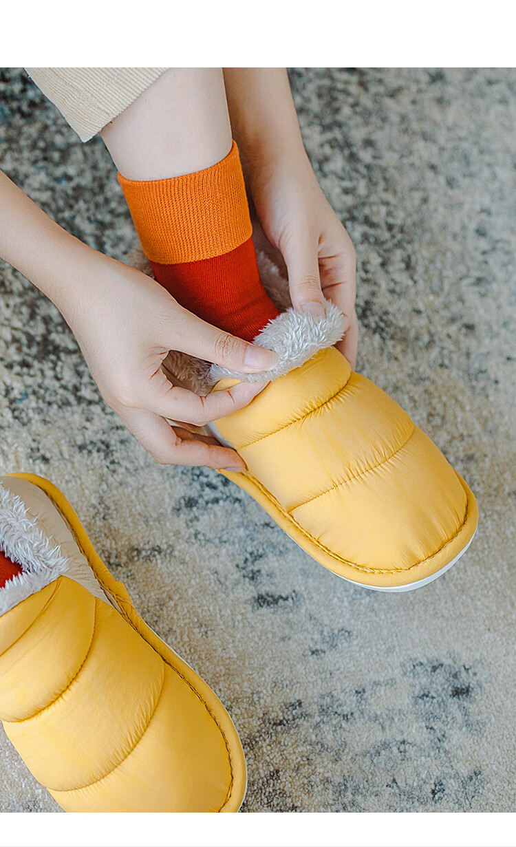 品牌女鞋冬季防水羽绒布棉拖鞋女包跟厚底可外穿保暖室内防滑居家用