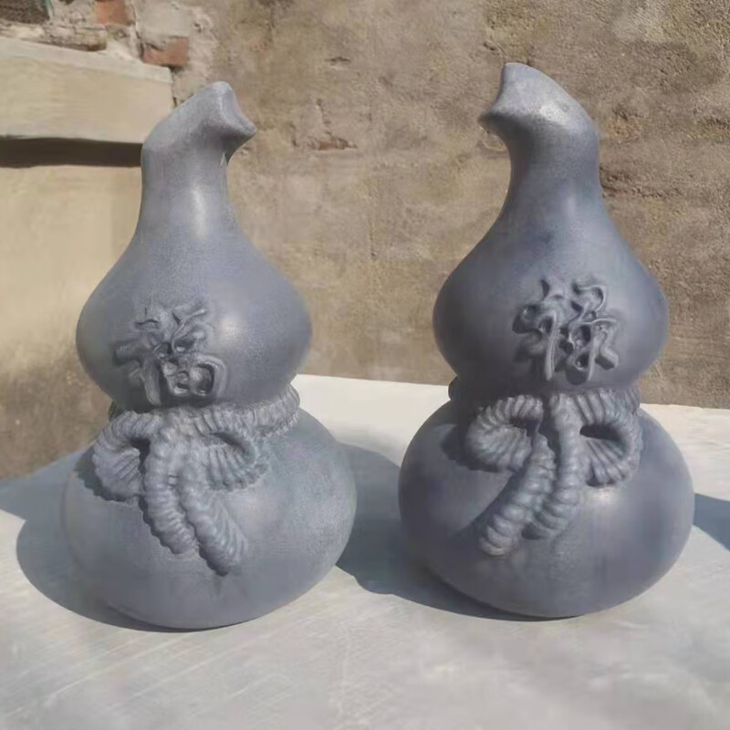 石雕葫芦摆件青石石头雕刻家居玄关工艺品大小号可定制 高10厘米肚子