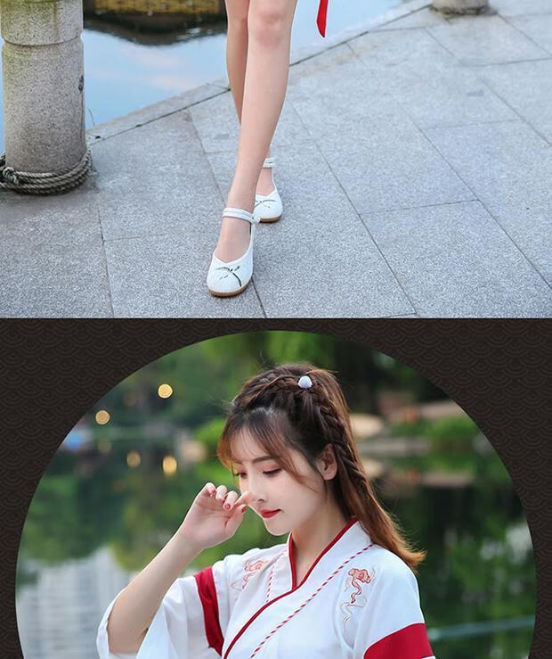 寄明月舞蹈服改良汉服女学生古装猫又交领刺绣两件套风sing寄明月千盏