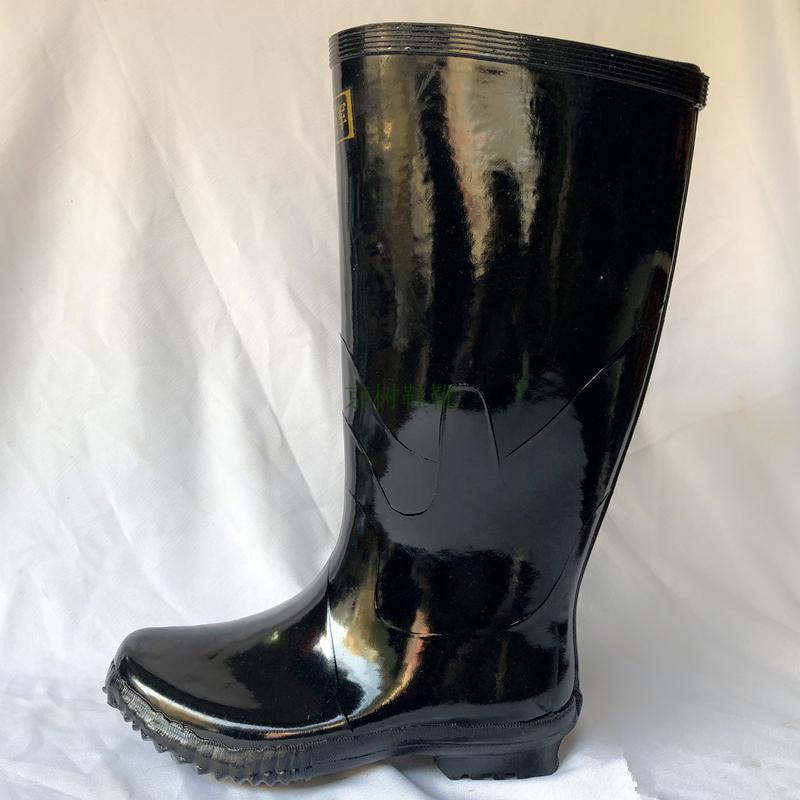 大码水鞋男筒胶靴橡胶水靴士高筒雨鞋防雨靴劳保工作鞋 黑色 37【图片
