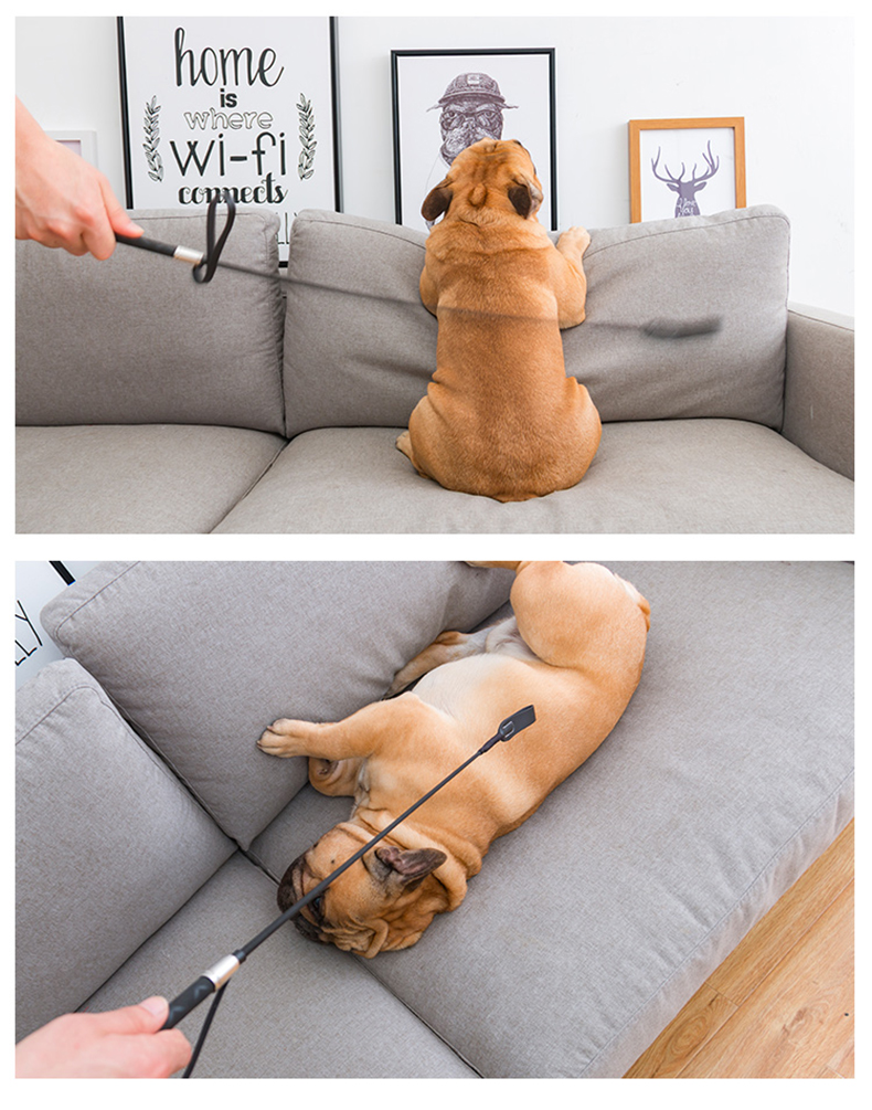 打狗棒训导教导调教鞭训犬棒狗狗训狗神器训练鞭皮质皮鞭训狗棍黑色