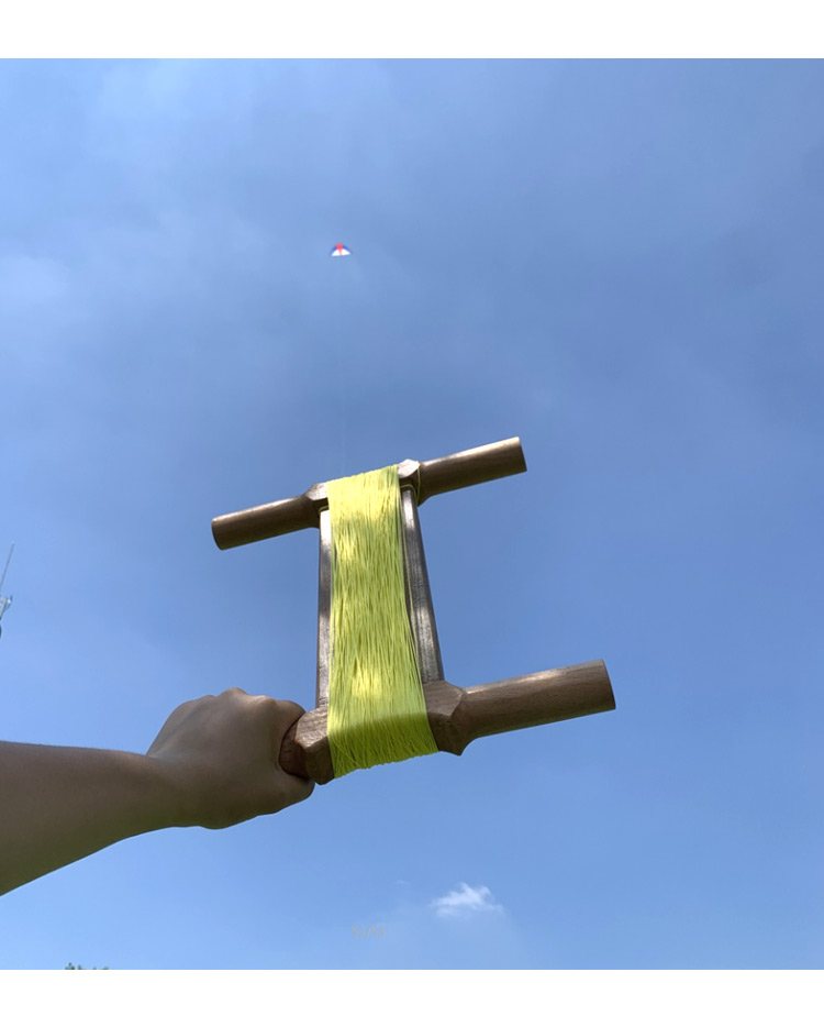 风筝拐子奥月风筝潍坊传统实木拐子儿童小圆形线轴成人大号放飞收线