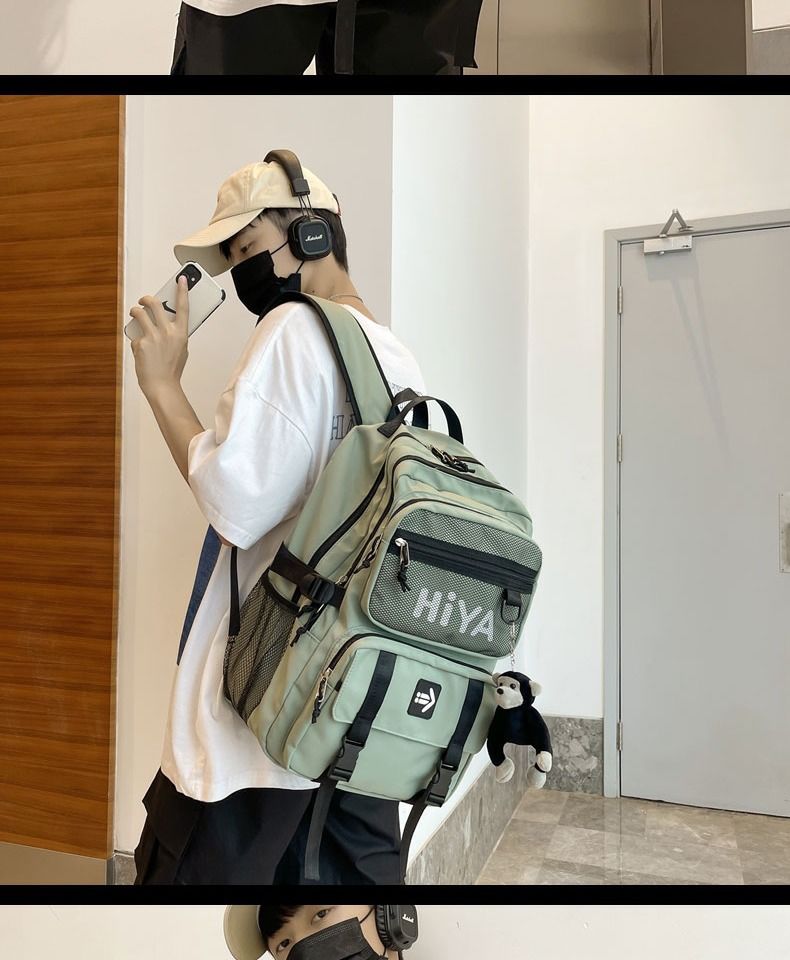 高中生书包国潮双肩包男女大容量时尚潮流高中初中大学生情侣书包