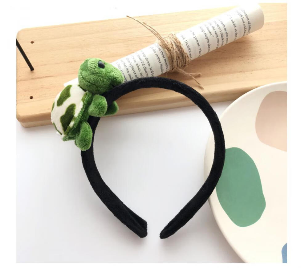 览日鸟小乌龟公仔可爱发箍洗脸头箍卖萌搞怪扎头发皮筋头绳发绳胸针