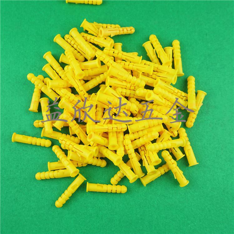 十字沉头胶粒6mm小黄鱼涨塞塑料桶塑料膨胀管膨胀螺丝m630桶装500套