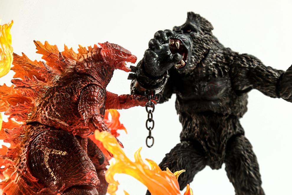 【新款】万代漫威手办原子哥斯拉大战金刚电影红莲怪兽可动玩具模型