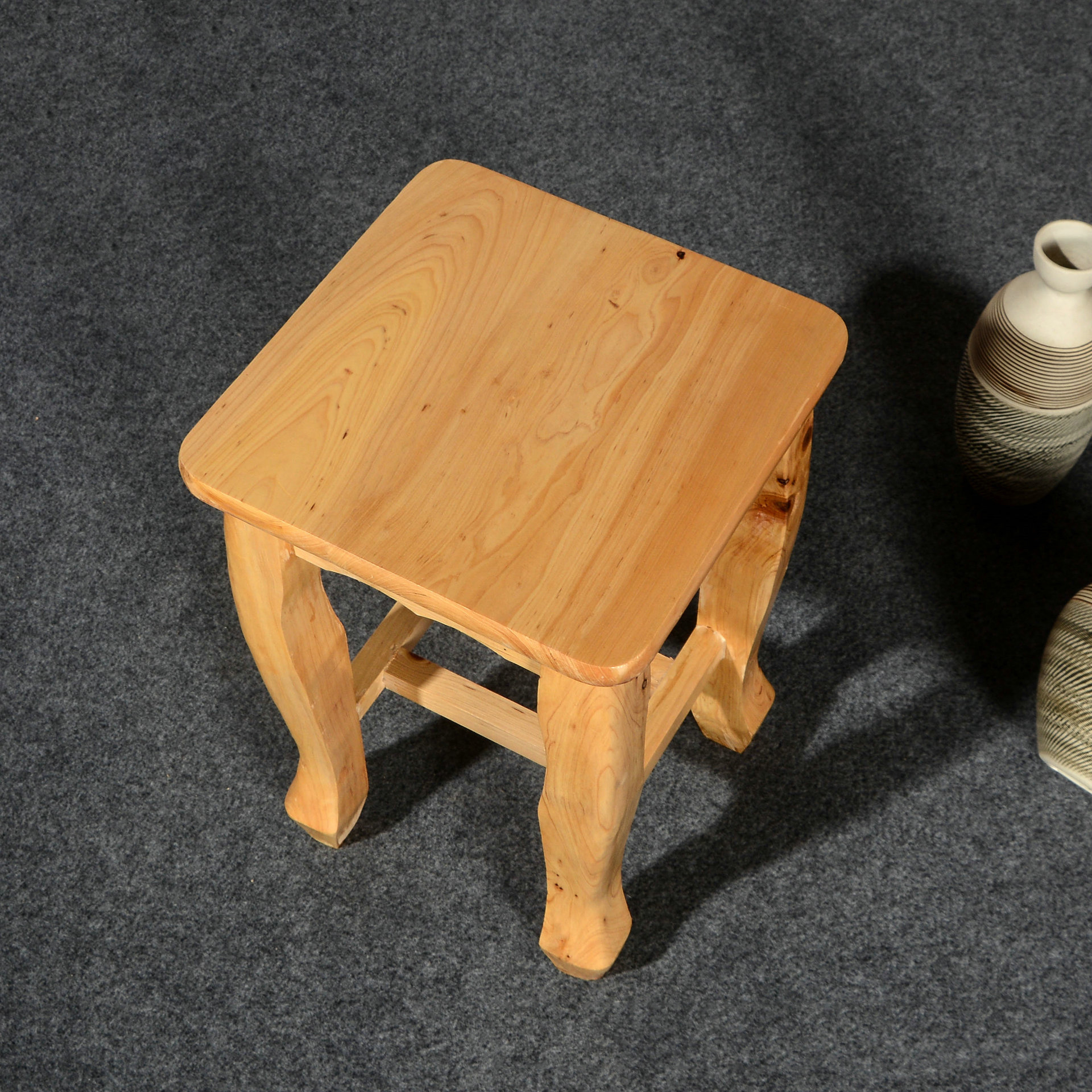 实木换鞋凳中式复古原木洗澡老人榫卯儿童休息客厅门口小矮方椅子原木