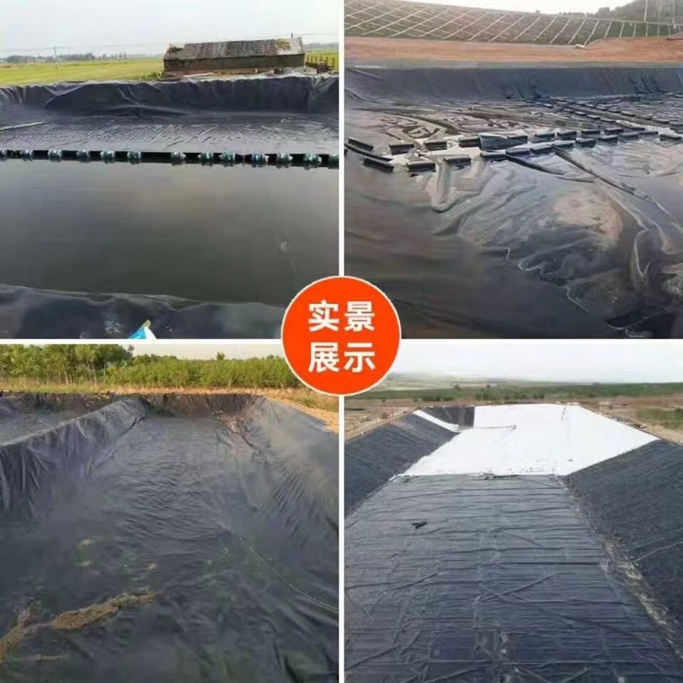 鱼塘防渗膜鱼池防水布土工膜蓄水膜塑料膜防漏膜黑色膜鱼塘专用膜抗