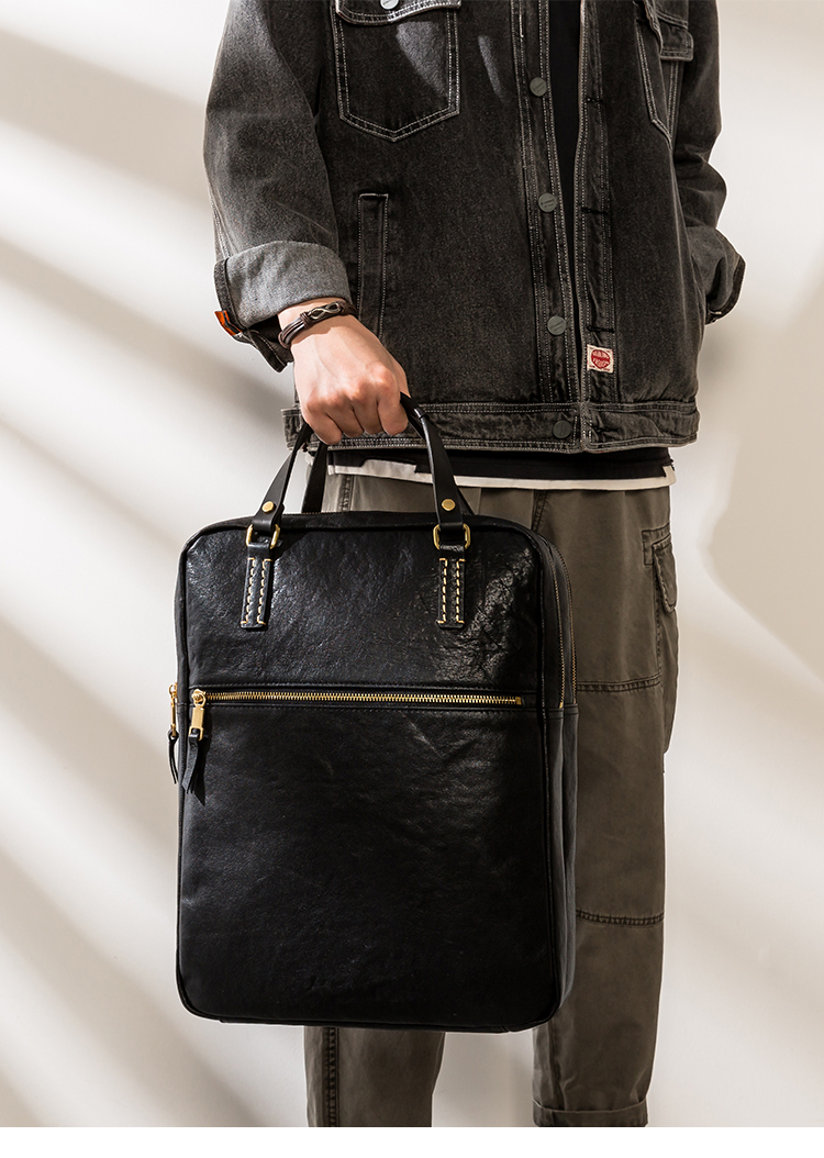 vovb轻奢品牌2022新款商务双肩包男植糅牛皮手工背包通勤手提旅行大