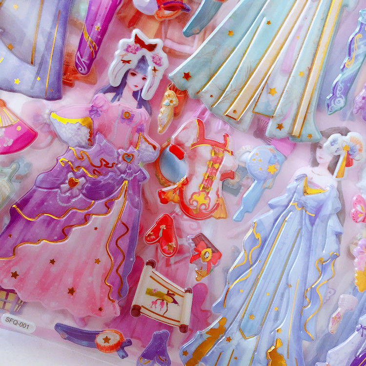 换装贴纸古装儿童公主贴纸换装秀古装古风换装贴女孩换衣服卡通粘贴画