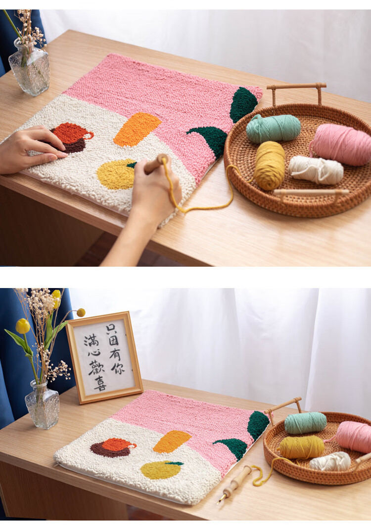 戳戳绣俄罗斯手工diy毛线戳戳绣沙发星球抱枕自制作客厅装饰靠垫送