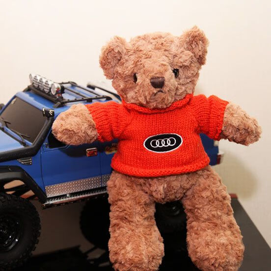 泰迪熊毛绒玩具豪车车标熊公仔穿衣熊娃娃奔驰小熊玩偶奥迪奥迪40厘米