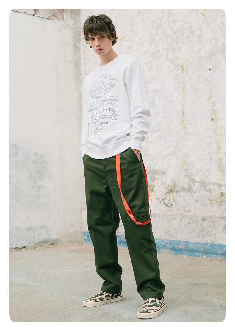 dickies工装裤 字母印花多袋阔腿裤 工装裤男dk008066 军绿色 036