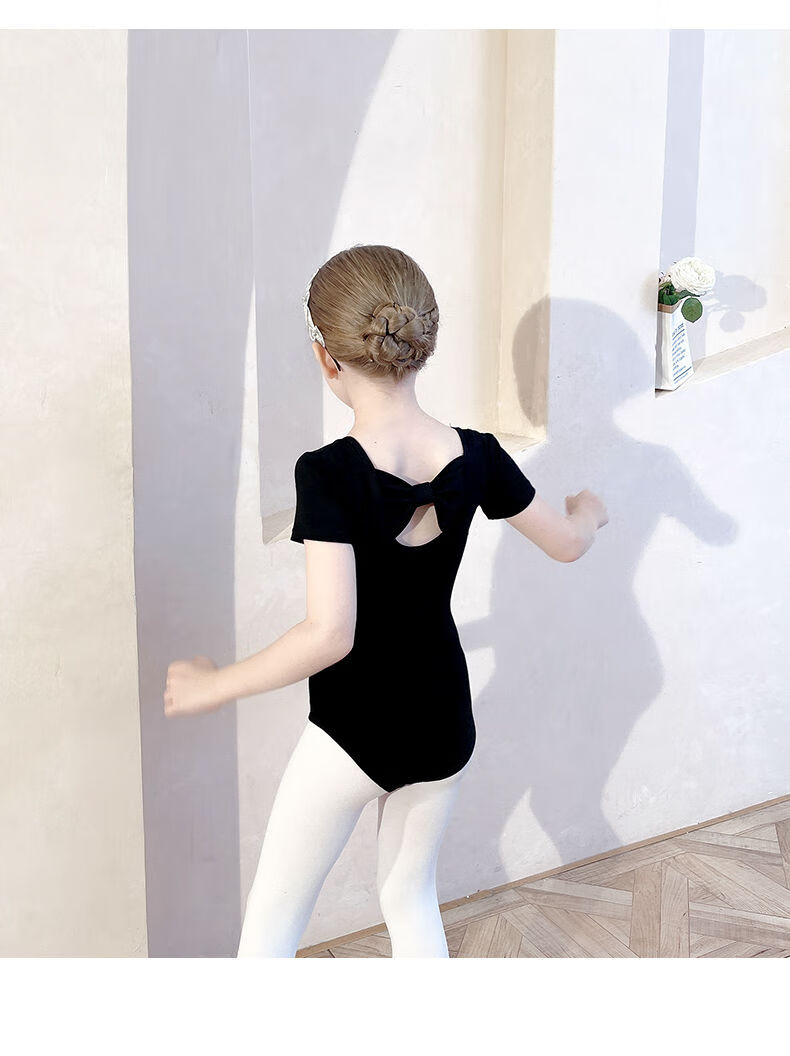 儿童芭蕾舞蹈服女童儿童舞蹈服夏季短袖女童练功服练舞衣跳舞裙纱裙