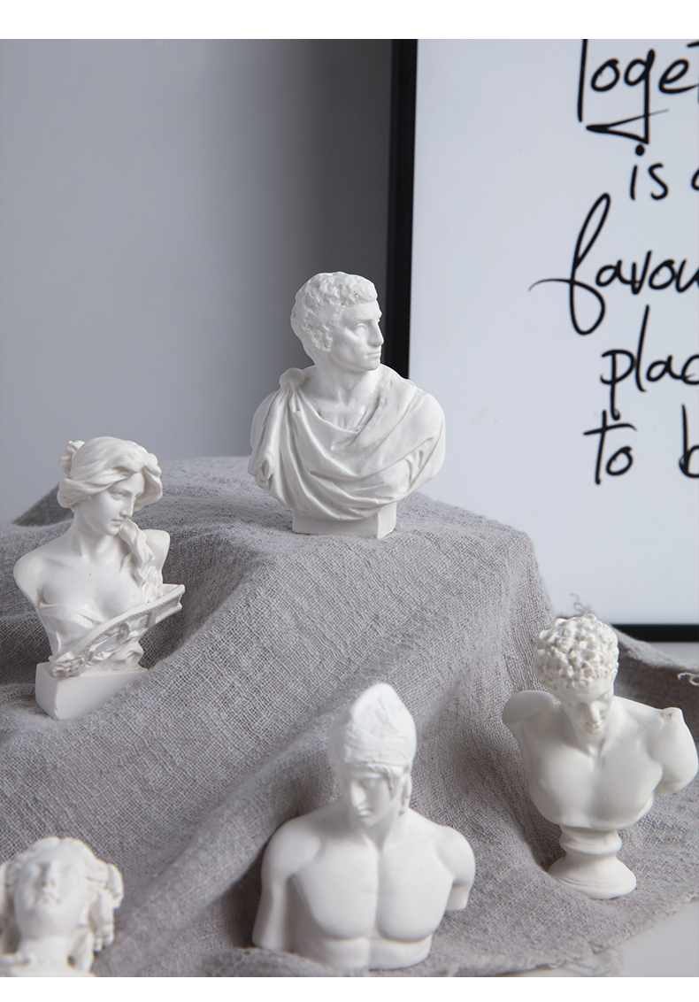 文艺范儿素描小头像摆件迷你树脂石膏像摆设装饰品 圣乔治王子【图片