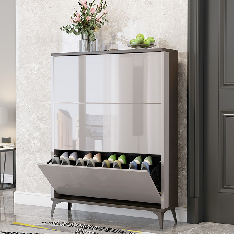 米囹斜插式鞋柜翻斗式鞋柜新款2020收纳家用进门口大容量小户型玄关