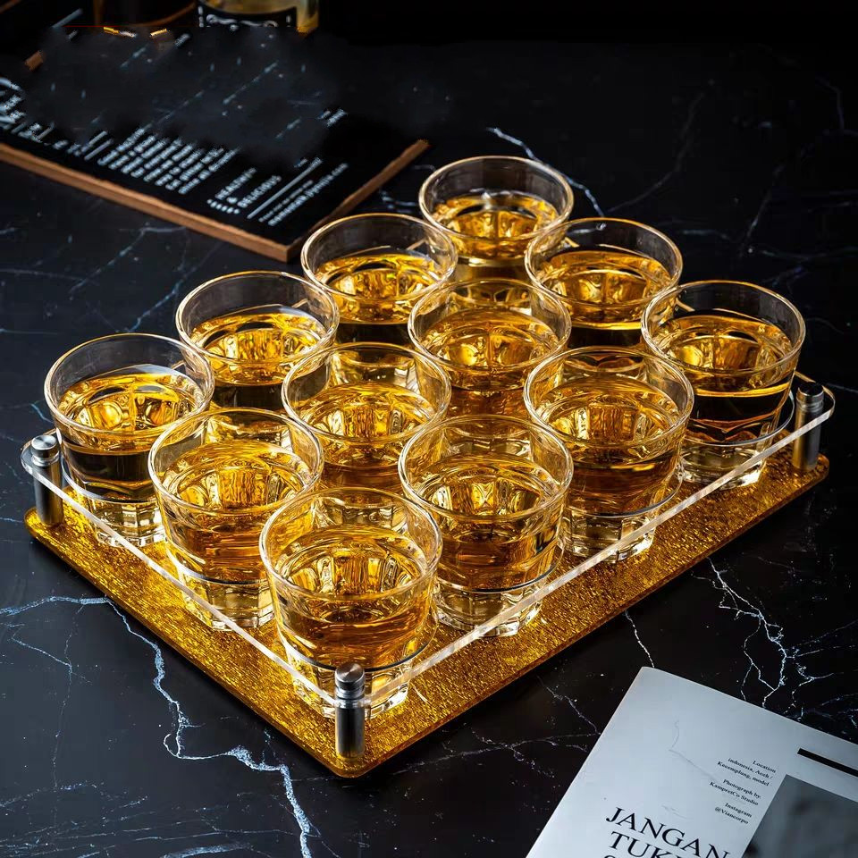 酒杯架子亚克力啤酒杯架八角杯杯架洋酒杯架酒吧ktv酒杯架子收纳加厚6