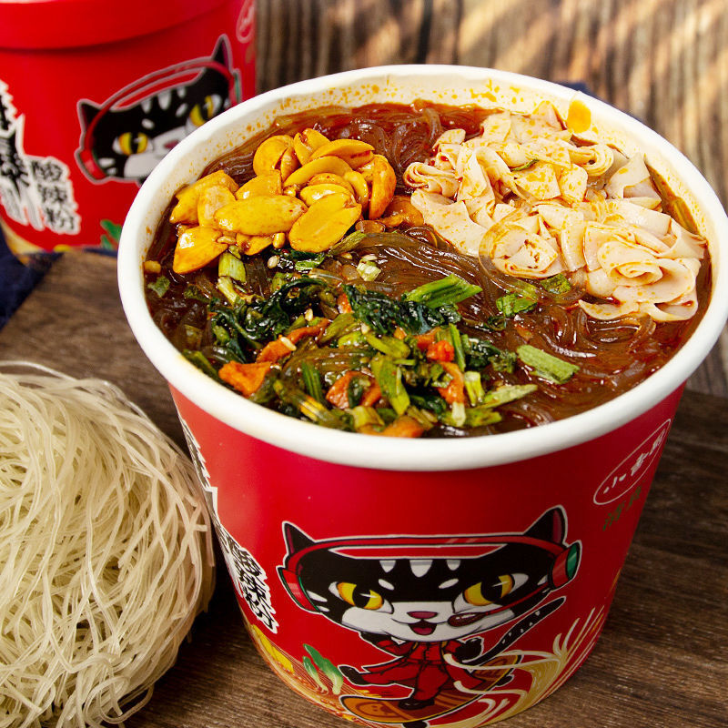 小香厨嗨爆酸辣细粉 小香厨嗨爆酸辣粉135g*6桶重庆宵夜速食小吃方.便