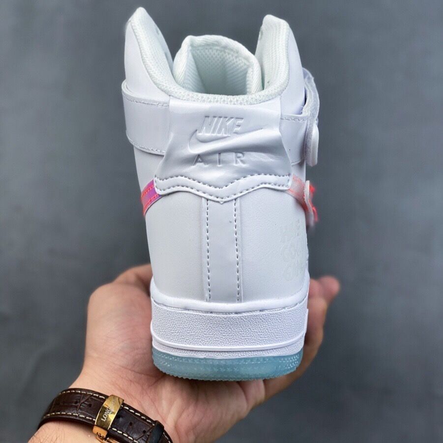 af1空军一号王源同款电玩像素男女板鞋白炫彩镭射休闲鞋 白镭射 36