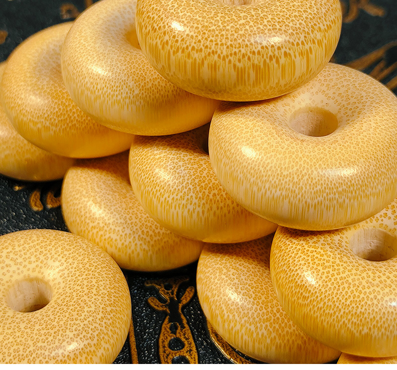 老料实心玉竹龙血竹面包圈墩子文玩吊坠平安扣竹雕刻钥匙配饰 x1 2号