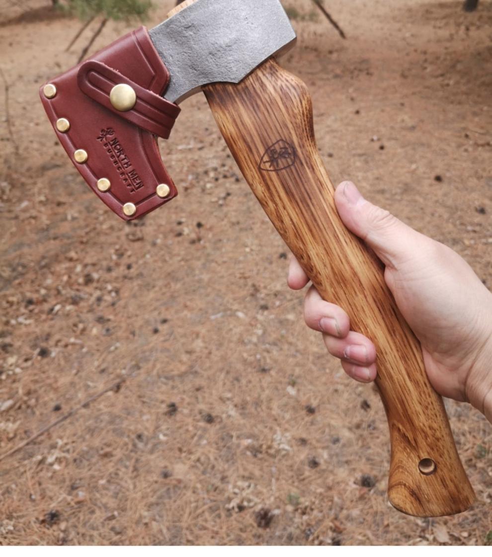 开山斧尼曼斧户外野营斧锻打斧头小手斧子全钢工具赠手工皮斧套锻皮斧