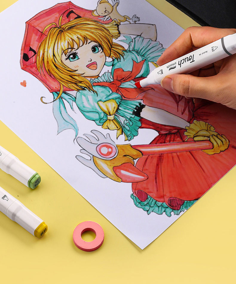 精选马克笔套装双头软头油性学生美术手绘动漫画笔120色全套君诚学生